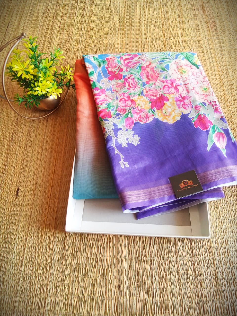 Monsoon Bloom Cotton Saree